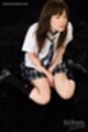 Shirohane aina kneeling in uniform hands clasped between her thighs